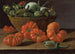 Nature morte with tomatoes, a bowl of eggplants, and onions - Luis Meléndez — artwork view