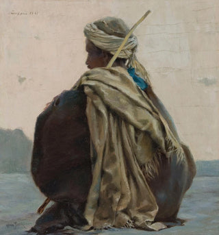 Luxor arabe assis de trois quarts dos - Henry Brokman