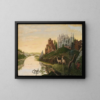 M A Hall - Landscape with Castles and Deer.webp