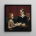Mademoiselle Annette Hage 1814-1857 toont haar neef Hother Hage 1849-1904 een boek over planten - Wilhelm Marstrand — ingelijst kunstwerk aan de muur
