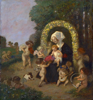 Madone avec l'Enfant dans une guirlande de fleurs - Adolf Hengeler