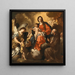 van de Madonna en Kind met Sint Franciscus van Paola en de aartsengel Raphael - Napolitaanse school — ingelijst kunstwerk aan de muur