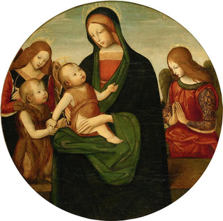 Madone et Enfant avec le jeune Saint Jean-Baptiste et deux anges - Maître du Tondo de Greenville