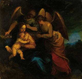 Madonna en kind omringd door engelen - Hans Rottenhammer