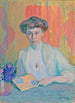 Portrait de Tyra Hasselblatt - Magnus Enckell — weergave van het kunstwerk