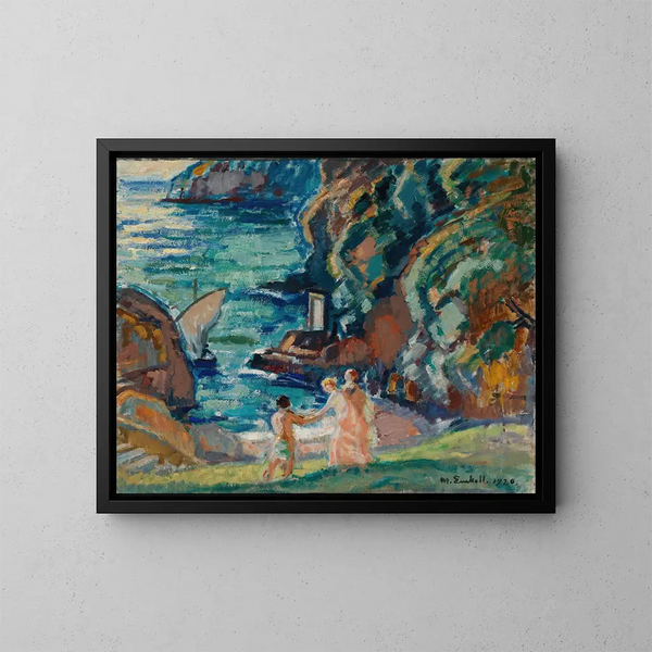Rivage rocheux au soleil à Portofino - Magnus Enckell — ingelijst kunstwerk aan de muur