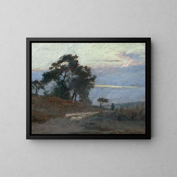 Landschap bij zonsopgang - Maksymilian Gierymski — ingelijst kunstwerk aan de muur