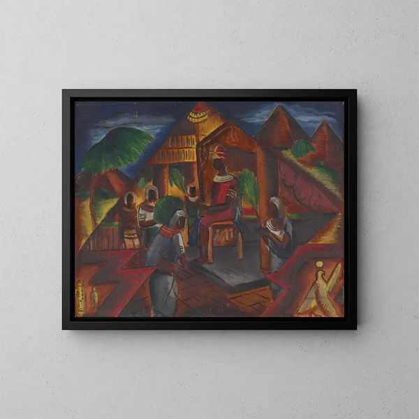 Farao zwart - Malvin Gray Johnson — ingelijst kunstwerk aan de muur