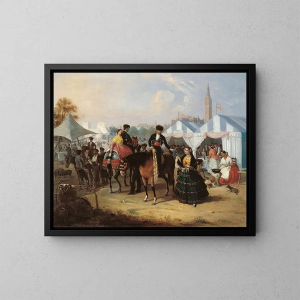 À la foire de Séville - Manuel Cabral Aguado Bejarano — ingelijst kunstwerk aan de muur
