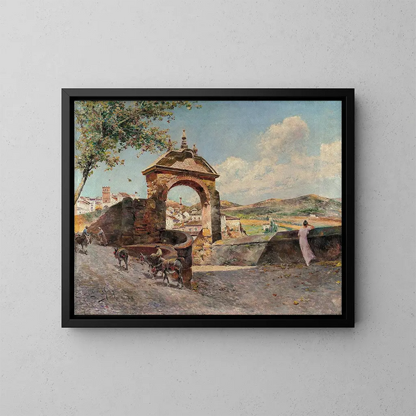 Ronde schilderij - Manuel García y Rodríguez — ingelijst kunstwerk aan de muur