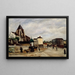 L'église Saint-Germain-de-Charonne, la place Saint-Blaise et la rue de Bagnolet - Marcel Leprin — ingelijst kunstwerk aan de muur