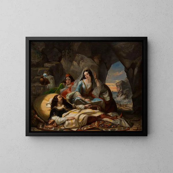 Don Juan en Hades - Marcel Saunier — ingelijst kunstwerk aan de muur