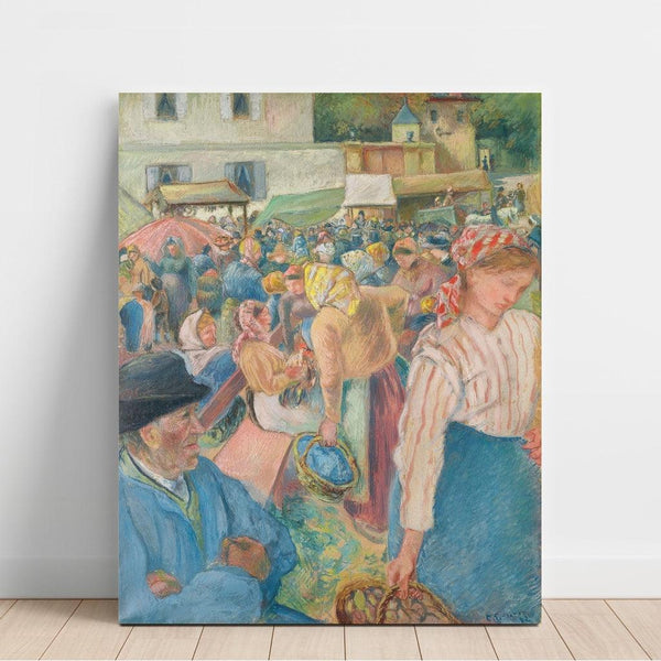 Reproductie van het schilderij van het Vogelmarkt schilderij, Pontoise - Camille Pissarro