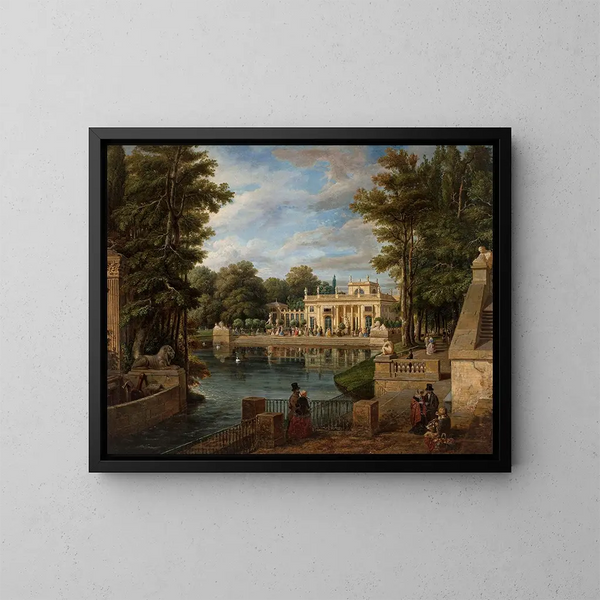 Vue du palais de Łazienki en été - Marcin Zaleski — ingelijst kunstwerk aan de muur
