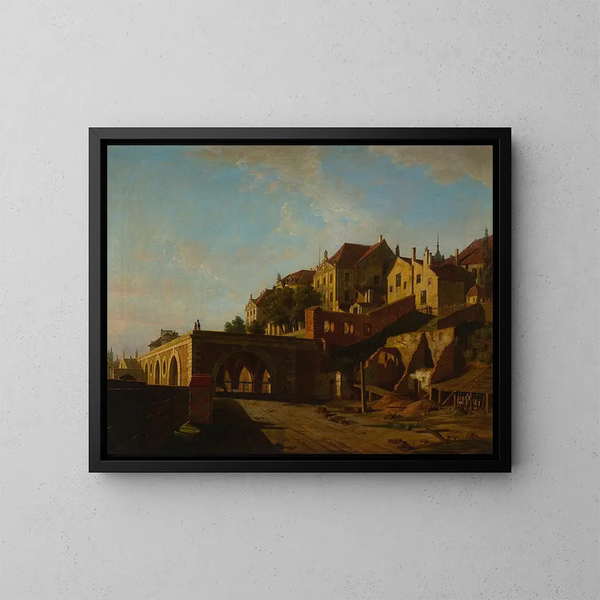 Uitzicht op het kasteel vanaf het noorden - Marcin Zaleski — ingelijst kunstwerk aan de muur