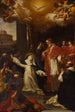 Sainte Catherine essayant de persuader de Pape de quitter Avignon pour Rome - Marco Benefial — weergave van het kunstwerk