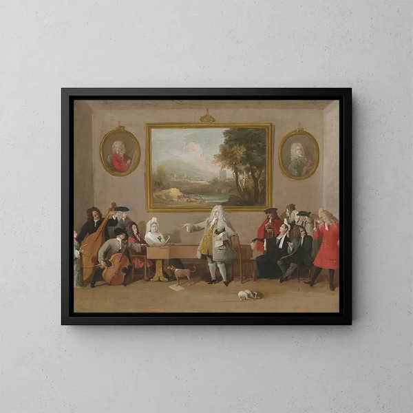 Een herhaling van een opera - Marco Ricci — ingelijst kunstwerk aan de muur