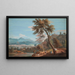 Landbouwers en vee bij een rivier - Marco Ricci — ingelijst kunstwerk aan de muur