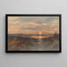 Landschapschilderij met zonsondergang - Maria Bilders-van Bosse — ingelijst kunstwerk aan de muur