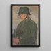 Soldaat met stalen helm en gasmask na 1914 - Maria Marga Thomas — ingelijst kunstwerk aan de muur