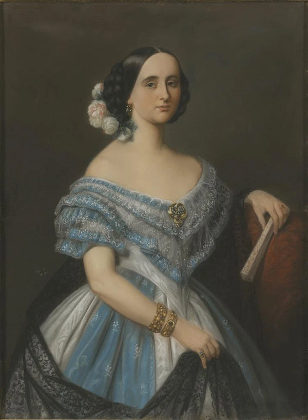 Julie Julia Mathilda Berwald wife of Kerhielm af Margrethelund 1822-1877 opera singer - Maria Röhl — framed artwork on a wall