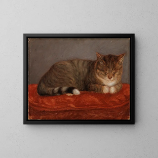 Chat allongé Mosse - Maria Wiik — ingelijst kunstwerk aan de muur
