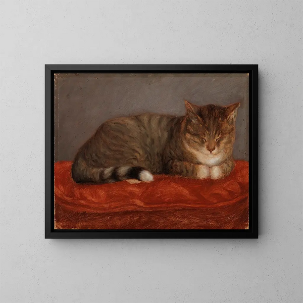 Chat allongé Mosse - Maria Wiik — ingelijst kunstwerk aan de muur