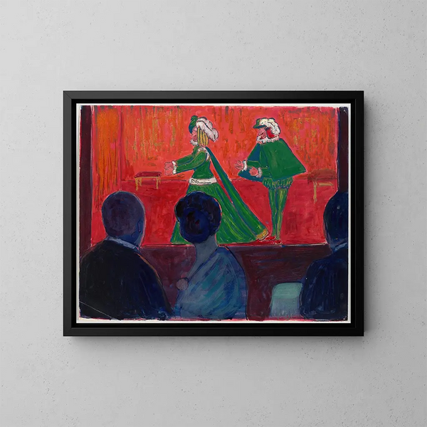 Theater van poppen op de voorgrond - Marianne von Werefkin — ingelijst kunstwerk aan de muur