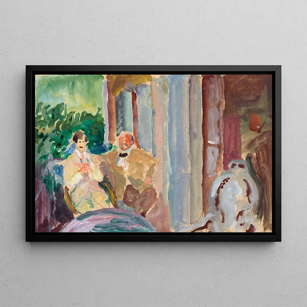 Marianne von Werefkin - Sacharoff and Jawlensky on the balcony in St Prex on Lake Geneva.webp