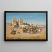 Caravane vertrekkend uit Bab al-Nasr Caïro - Mariano de Franceschi — ingelijst kunstwerk aan de muur