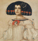 Marie, de dochter van de kunstenaar, in Velázquez-jurk - Franz von Stuck — weergave van het kunstwerk