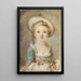 Jonge vrouw met hoed en bloemenboeket - Marie-Anne Fragonard — ingelijst kunstwerk aan de muur