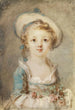 Jonge vrouw met hoed en bloemenboeket - Marie-Anne Fragonard — weergave van het kunstwerk