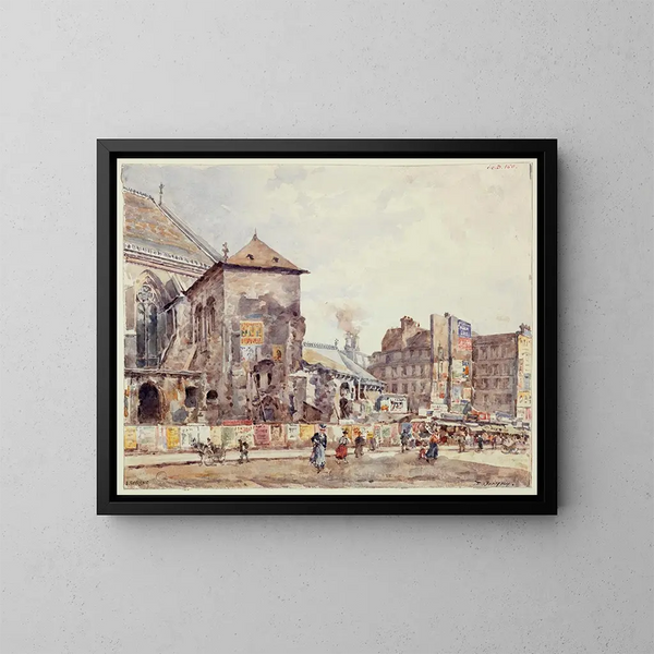 L'église Saint-Nicolas, rue Raumer - Marie-Désiré Bourgoin — ingelijst kunstwerk aan de muur