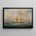 van Le John Paterson in drie posities voor de kust van Le Havre - Marie-Edouard Adam — ingelijst kunstwerk aan de muur