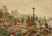 Het dok bij de bloemen en het stadhuis - Marie-François Firmin-Girard — weergave van het kunstwerk