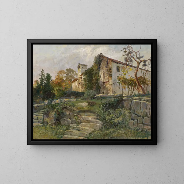 Oud muur schilderij - Marie Egner — ingelijst kunstwerk aan de muur