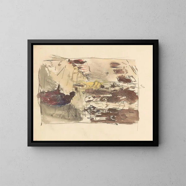 Figuren op een tempeltrap - Marius Bauer — ingelijst kunstwerk aan de muur