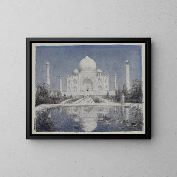 Taj Mahal bij maanlicht - Marius Bauer — ingelijst kunstwerk aan de muur
