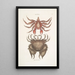 Pagurus Maculatus Le crabe pagure tacheté Cancer chelis crassissimis Le crabe à carapace rugueuse - Mark Catesby — ingelijst kunstwerk aan de muur