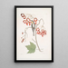 L Parus Americanus Gutture luteo La mésange à gorge jaune Acer Virginianum folio majore L'érable à fleurs rouges - Mark Catesby — ingelijst kunstwerk aan de muur