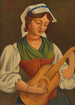 Jonge vrouw met de mandoline naar Gino Severini - Mark Gertler — weergave van het kunstwerk