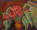 Natuurschildering met rode tulpen - Mark Gertler — weergave van het kunstwerk