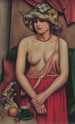 Le chapeau de paille - Mark Gertler — weergave van het kunstwerk