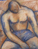Zittende Bokser - Mark Gertler — weergave van het kunstwerk