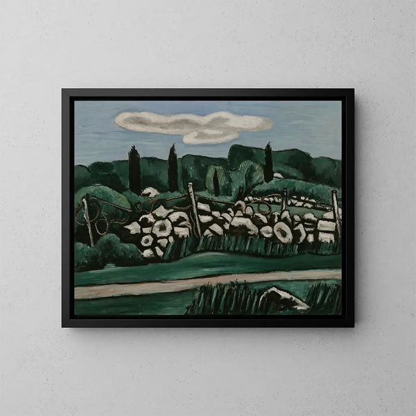 De Laatste Muren van Steen in Dogtown - Marsden Hartley — ingelijst kunstwerk aan de muur
