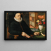 L: Portret van een geleerde, waarschijnlijk Carolus Clusius (Charles de L'Escluse), Arras 1526-1609, Leyden - Marten Van Valckenborch — ingelijst kunstwerk aan de muur
