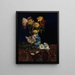 Natuurschilderij met chrysanten in een oosterse vaas - Martha West Bare — ingelijst kunstwerk aan de muur