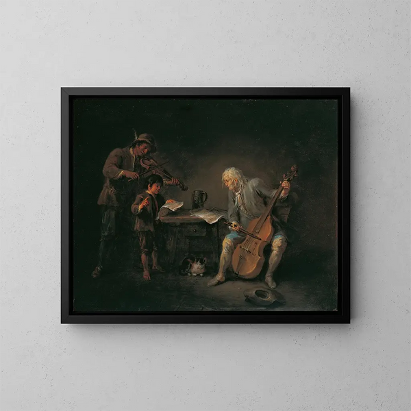 Muzikanten - Martin Johann Schmidt — ingelijst kunstwerk aan de muur