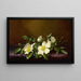 Rozen Cherokee op een paarse stof - Martin Johnson Heade — ingelijst kunstwerk aan de muur
